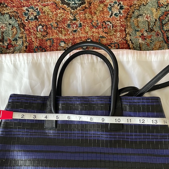 Coach bag Bleecker tote woven blue and black leather new with tags and dust bag - Picture 7 of 9